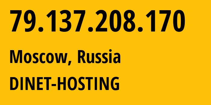 IP address 79.137.208.170 (Moscow, Moscow, Russia) get location, coordinates on map, ISP provider AS12695 DINET-HOSTING // who is provider of ip address 79.137.208.170, whose IP address