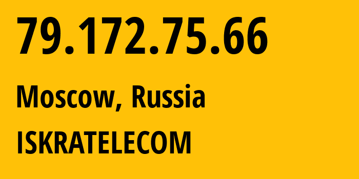 IP address 79.172.75.66 (Moscow, Moscow, Russia) get location, coordinates on map, ISP provider AS29124 ISKRATELECOM // who is provider of ip address 79.172.75.66, whose IP address