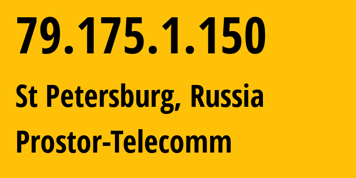 IP address 79.175.1.150 (St Petersburg, St.-Petersburg, Russia) get location, coordinates on map, ISP provider AS12418 Prostor-Telecomm // who is provider of ip address 79.175.1.150, whose IP address