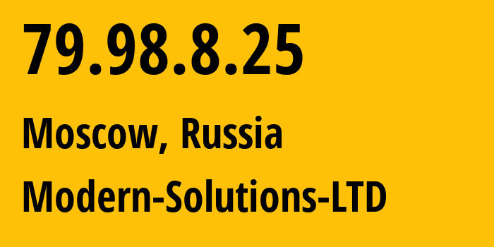 IP-адрес 79.98.8.25 (Москва, Москва, Россия) определить местоположение, координаты на карте, ISP провайдер AS44020 Modern-Solutions-LTD // кто провайдер айпи-адреса 79.98.8.25