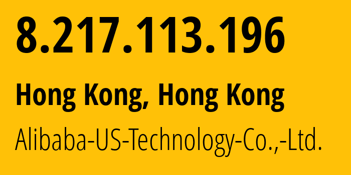 IP-адрес 8.217.113.196 (Гонконг, Kowloon, Гонконг) определить местоположение, координаты на карте, ISP провайдер AS45102 Alibaba-US-Technology-Co.,-Ltd. // кто провайдер айпи-адреса 8.217.113.196