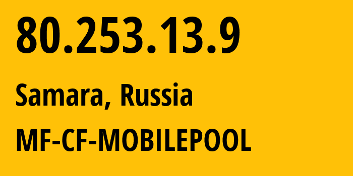 IP address 80.253.13.9 (Moscow, Moscow, Russia) get location, coordinates on map, ISP provider AS TCNet // who is provider of ip address 80.253.13.9, whose IP address