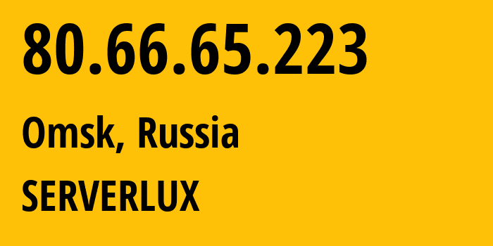 IP address 80.66.65.223 get location, coordinates on map, ISP provider AS212461 SERVERLUX // who is provider of ip address 80.66.65.223, whose IP address