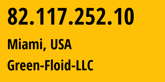 IP-адрес 82.117.252.10 (Майами, Флорида, США) определить местоположение, координаты на карте, ISP провайдер AS204957 Green-Floid-LLC // кто провайдер айпи-адреса 82.117.252.10