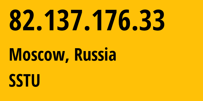 IP address 82.137.176.33 (Moscow, Moscow, Russia) get location, coordinates on map, ISP provider AS3267 SSTU // who is provider of ip address 82.137.176.33, whose IP address