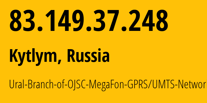 IP address 83.149.37.248 (Perm, Perm Krai, Russia) get location, coordinates on map, ISP provider AS31224 Ural-Branch-of-OJSC-MegaFon-GPRS/UMTS-Network // who is provider of ip address 83.149.37.248, whose IP address