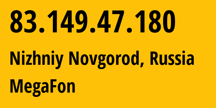 IP address 83.149.47.180 (Moscow, Moscow, Russia) get location, coordinates on map, ISP provider AS31133 MegaFon // who is provider of ip address 83.149.47.180, whose IP address