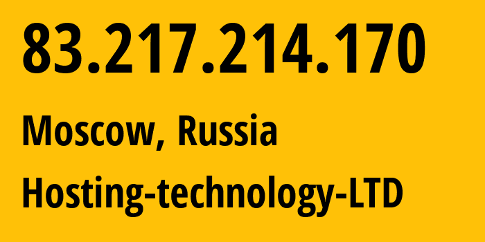 IP-адрес 83.217.214.170 (Москва, Москва, Россия) определить местоположение, координаты на карте, ISP провайдер AS48282 Hosting-technology-LTD // кто провайдер айпи-адреса 83.217.214.170