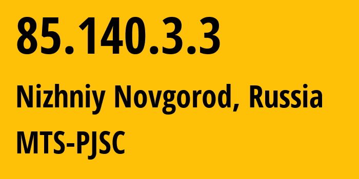 IP address 85.140.3.3 (Ufa, Bashkortostan Republic, Russia) get location, coordinates on map, ISP provider AS8359 MTS-PJSC // who is provider of ip address 85.140.3.3, whose IP address