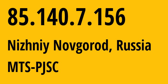 IP address 85.140.7.156 (Ufa, Bashkortostan Republic, Russia) get location, coordinates on map, ISP provider AS8359 MTS-PJSC // who is provider of ip address 85.140.7.156, whose IP address