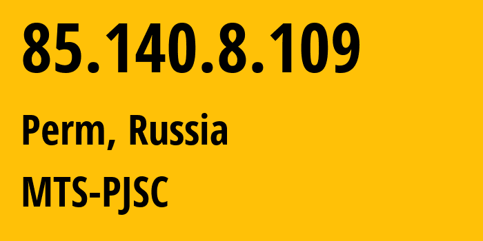 IP-адрес 85.140.8.109 (Чебаркуль, Челябинская, Россия) определить местоположение, координаты на карте, ISP провайдер AS8359 MTS-PJSC // кто провайдер айпи-адреса 85.140.8.109