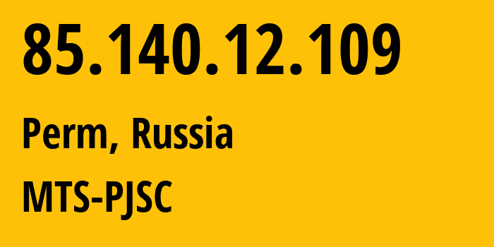 IP address 85.140.12.109 (Kazan, Tatarstan Republic, Russia) get location, coordinates on map, ISP provider AS8359 MTS-PJSC // who is provider of ip address 85.140.12.109, whose IP address