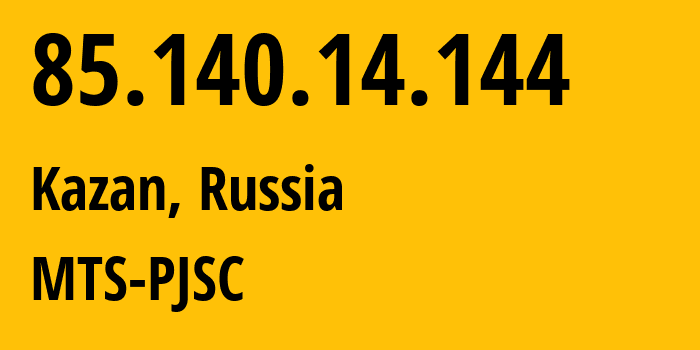 IP address 85.140.14.144 (Yekaterinburg, Sverdlovsk Oblast, Russia) get location, coordinates on map, ISP provider AS8359 MTS-PJSC // who is provider of ip address 85.140.14.144, whose IP address