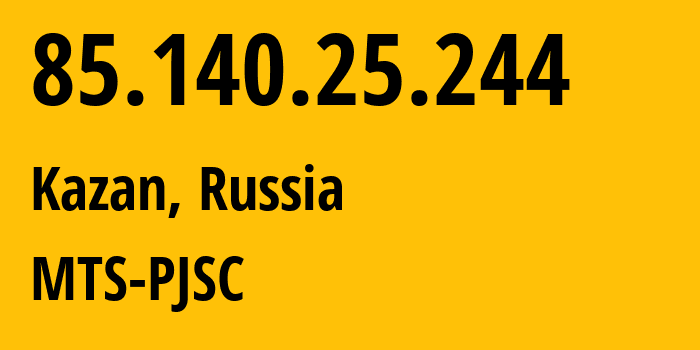 IP address 85.140.25.244 (Yekaterinburg, Sverdlovsk Oblast, Russia) get location, coordinates on map, ISP provider AS8359 MTS-PJSC // who is provider of ip address 85.140.25.244, whose IP address