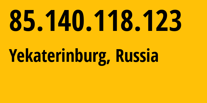 IP address 85.140.118.123 (Yekaterinburg, Sverdlovsk Oblast, Russia) get location, coordinates on map, ISP provider AS8359 Mobile-TeleSystems-PJSC-/-former-ZAO-MTU-Intels-Moscow-Region-Network // who is provider of ip address 85.140.118.123, whose IP address