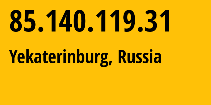 IP address 85.140.119.31 (Yekaterinburg, Sverdlovsk Oblast, Russia) get location, coordinates on map, ISP provider AS8359 Mobile-TeleSystems-PJSC-/-former-ZAO-MTU-Intels-Moscow-Region-Network // who is provider of ip address 85.140.119.31, whose IP address