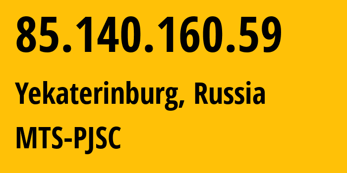 IP address 85.140.160.59 (Moscow, Moscow, Russia) get location, coordinates on map, ISP provider AS8359 MTS-PJSC // who is provider of ip address 85.140.160.59, whose IP address