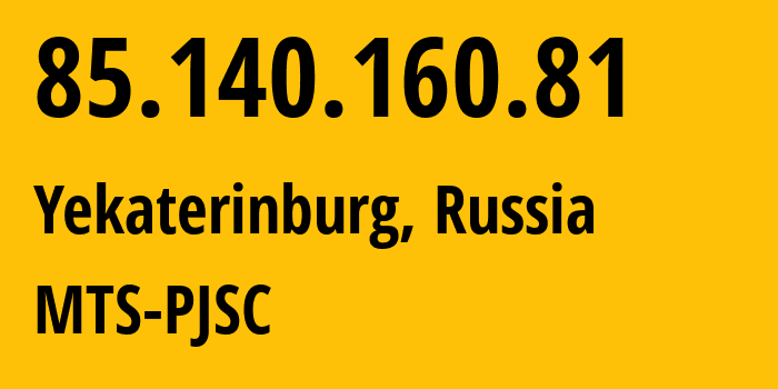 IP address 85.140.160.81 (Novosibirsk, Novosibirsk Oblast, Russia) get location, coordinates on map, ISP provider AS8359 MTS-PJSC // who is provider of ip address 85.140.160.81, whose IP address