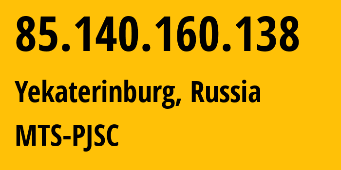 IP address 85.140.160.138 (Novosibirsk, Novosibirsk Oblast, Russia) get location, coordinates on map, ISP provider AS8359 MTS-PJSC // who is provider of ip address 85.140.160.138, whose IP address