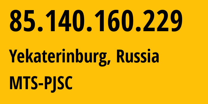 IP address 85.140.160.229 (Novosibirsk, Novosibirsk Oblast, Russia) get location, coordinates on map, ISP provider AS8359 MTS-PJSC // who is provider of ip address 85.140.160.229, whose IP address