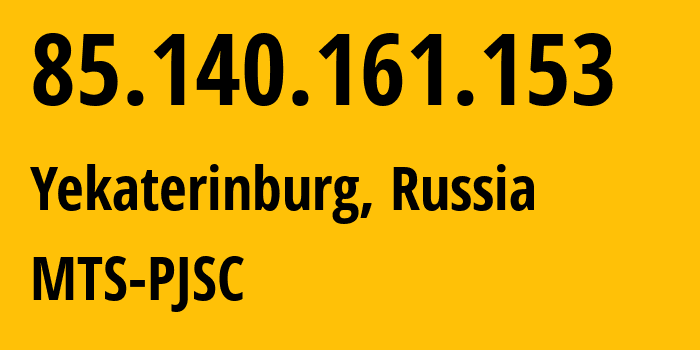 IP address 85.140.161.153 (Novosibirsk, Novosibirsk Oblast, Russia) get location, coordinates on map, ISP provider AS8359 MTS-PJSC // who is provider of ip address 85.140.161.153, whose IP address