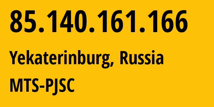 IP address 85.140.161.166 (Novosibirsk, Novosibirsk Oblast, Russia) get location, coordinates on map, ISP provider AS8359 MTS-PJSC // who is provider of ip address 85.140.161.166, whose IP address
