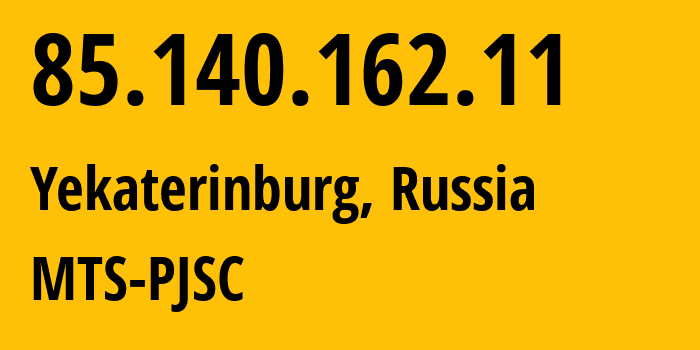 IP address 85.140.162.11 (Novosibirsk, Novosibirsk Oblast, Russia) get location, coordinates on map, ISP provider AS8359 MTS-PJSC // who is provider of ip address 85.140.162.11, whose IP address