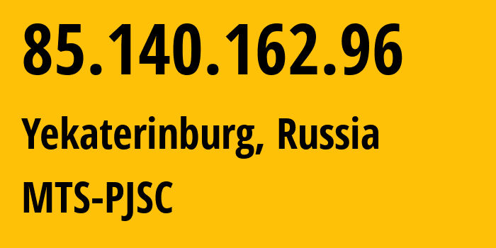 IP address 85.140.162.96 (Novosibirsk, Novosibirsk Oblast, Russia) get location, coordinates on map, ISP provider AS8359 MTS-PJSC // who is provider of ip address 85.140.162.96, whose IP address