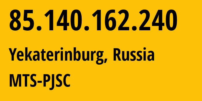 IP address 85.140.162.240 (Moscow, Moscow, Russia) get location, coordinates on map, ISP provider AS8359 MTS-PJSC // who is provider of ip address 85.140.162.240, whose IP address