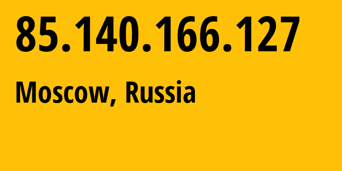 IP address 85.140.166.127 (Moscow, Moscow, Russia) get location, coordinates on map, ISP provider AS8359 Mobile-TeleSystems-PJSC-/-former-ZAO-MTU-Intels-Moscow-Region-Network // who is provider of ip address 85.140.166.127, whose IP address