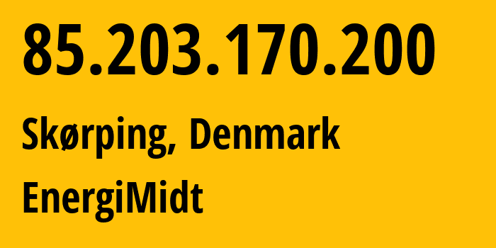 IP-адрес 85.203.170.200 (Skørping, Северная Ютландия, Дания) определить местоположение, координаты на карте, ISP провайдер AS43557 EnergiMidt // кто провайдер айпи-адреса 85.203.170.200