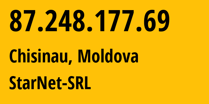 IP-адрес 87.248.177.69 (Кишинёв, Кишинёв, Молдавия) определить местоположение, координаты на карте, ISP провайдер AS31252 StarNet-SRL // кто провайдер айпи-адреса 87.248.177.69