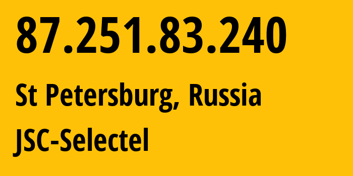 IP address 87.251.83.240 (St Petersburg, St.-Petersburg, Russia) get location, coordinates on map, ISP provider AS49505 JSC-Selectel // who is provider of ip address 87.251.83.240, whose IP address