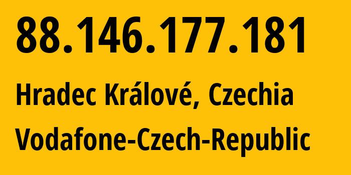 IP-адрес 88.146.177.181 (Градец Кралове, Královéhradecký kraj, Чехия) определить местоположение, координаты на карте, ISP провайдер AS16019 Vodafone-Czech-Republic // кто провайдер айпи-адреса 88.146.177.181