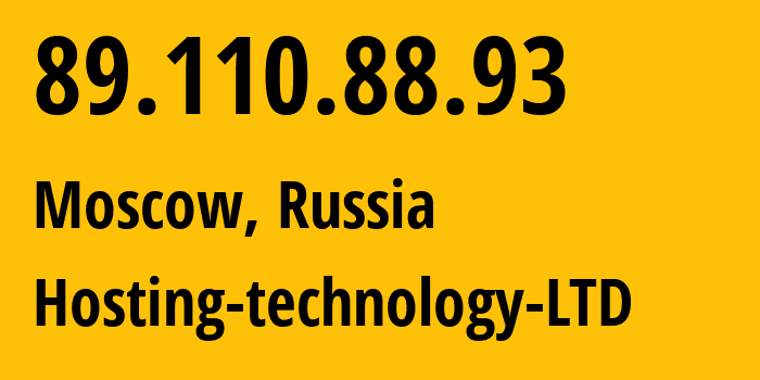IP-адрес 89.110.88.93 (Москва, Москва, Россия) определить местоположение, координаты на карте, ISP провайдер AS48282 Hosting-technology-LTD // кто провайдер айпи-адреса 89.110.88.93