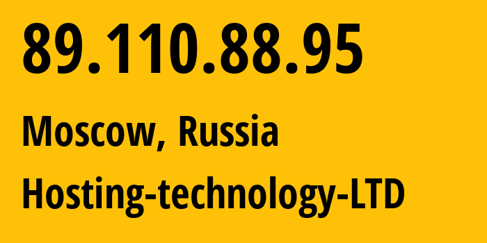 IP address 89.110.88.95 (Moscow, Moscow, Russia) get location, coordinates on map, ISP provider AS48282 Hosting-technology-LTD // who is provider of ip address 89.110.88.95, whose IP address