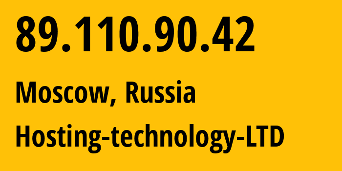 IP address 89.110.90.42 (Moscow, Moscow, Russia) get location, coordinates on map, ISP provider AS48282 Hosting-technology-LTD // who is provider of ip address 89.110.90.42, whose IP address