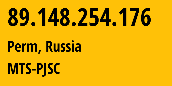 IP address 89.148.254.176 (Perm, Perm Krai, Russia) get location, coordinates on map, ISP provider AS15640 MTS-PJSC // who is provider of ip address 89.148.254.176, whose IP address
