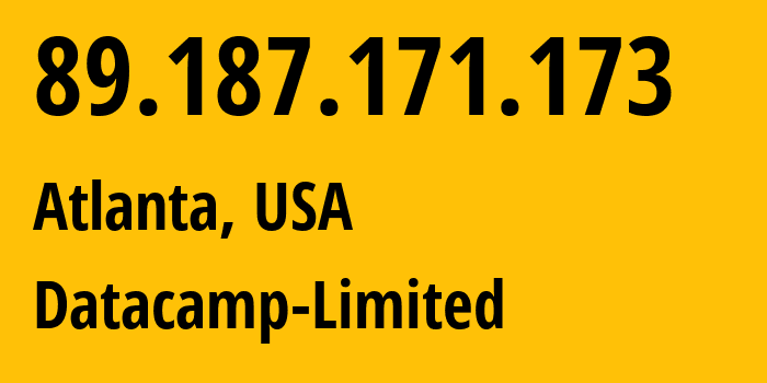 IP-адрес 89.187.171.173 (Атланта, Джорджия, США) определить местоположение, координаты на карте, ISP провайдер AS60068 Datacamp-Limited // кто провайдер айпи-адреса 89.187.171.173