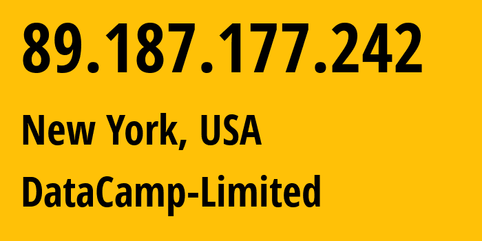 IP address 89.187.177.242 (New York, New York, USA) get location, coordinates on map, ISP provider AS60068 DataCamp-Limited // who is provider of ip address 89.187.177.242, whose IP address