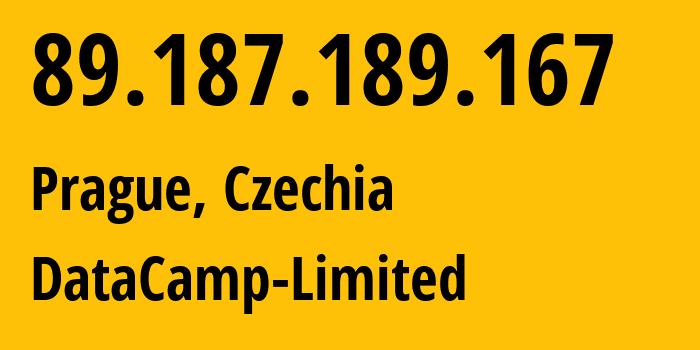 IP-адрес 89.187.189.167 (Прага, Prague, Чехия) определить местоположение, координаты на карте, ISP провайдер AS60068 DataCamp-Limited // кто провайдер айпи-адреса 89.187.189.167