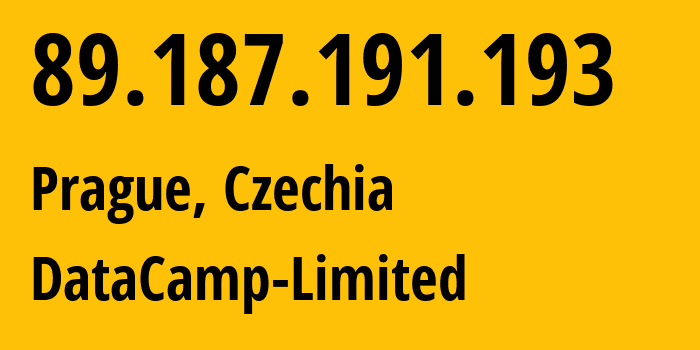 IP-адрес 89.187.191.193 (Прага, Prague, Чехия) определить местоположение, координаты на карте, ISP провайдер AS60068 DataCamp-Limited // кто провайдер айпи-адреса 89.187.191.193