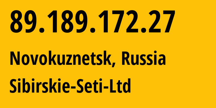 IP address 89.189.172.27 get location, coordinates on map, ISP provider AS40995 Sibirskie-Seti-Ltd // who is provider of ip address 89.189.172.27, whose IP address