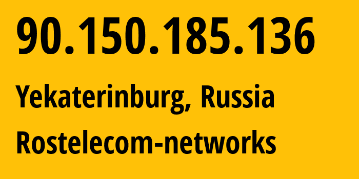 IP address 90.150.185.136 (Labytnangi, Yamalo-Nenets, Russia) get location, coordinates on map, ISP provider AS12389 Rostelecom-networks // who is provider of ip address 90.150.185.136, whose IP address