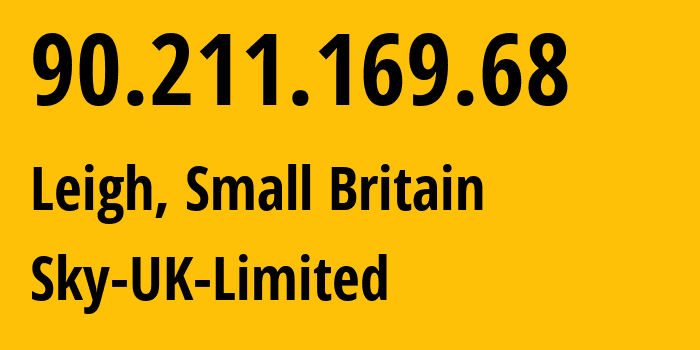 IP address 90.211.169.68 (Manchester, England, Small Britain) get location, coordinates on map, ISP provider AS5607 Sky-UK-Limited // who is provider of ip address 90.211.169.68, whose IP address