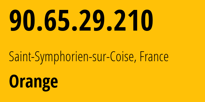 IP address 90.65.29.210 (Lyon, Auvergne-Rhône-Alpes, France) get location, coordinates on map, ISP provider AS3215 Orange // who is provider of ip address 90.65.29.210, whose IP address