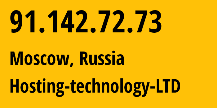 IP-адрес 91.142.72.73 (Москва, Москва, Россия) определить местоположение, координаты на карте, ISP провайдер AS48282 Hosting-technology-LTD // кто провайдер айпи-адреса 91.142.72.73