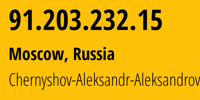 IP address 91.203.232.15 get location, coordinates on map, ISP provider AS202984 Chernyshov-Aleksandr-Aleksandrovich // who is provider of ip address 91.203.232.15, whose IP address