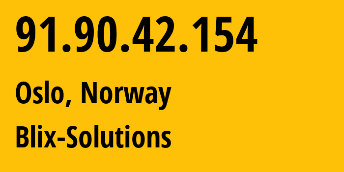 IP-адрес 91.90.42.154 (Осло, Oslo County, Норвегия) определить местоположение, координаты на карте, ISP провайдер AS50304 Blix-Solutions // кто провайдер айпи-адреса 91.90.42.154