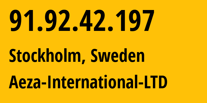 IP-адрес 91.92.42.197 (София, Sofia-Capital, Болгария) определить местоположение, координаты на карте, ISP провайдер AS210644 ipv // кто провайдер айпи-адреса 91.92.42.197